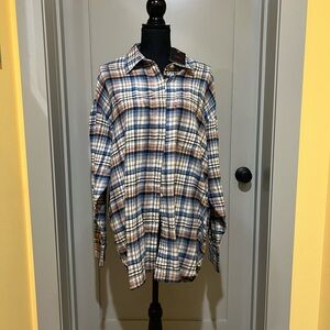 Levi's Blue and Brown Casual Button Down Shirt